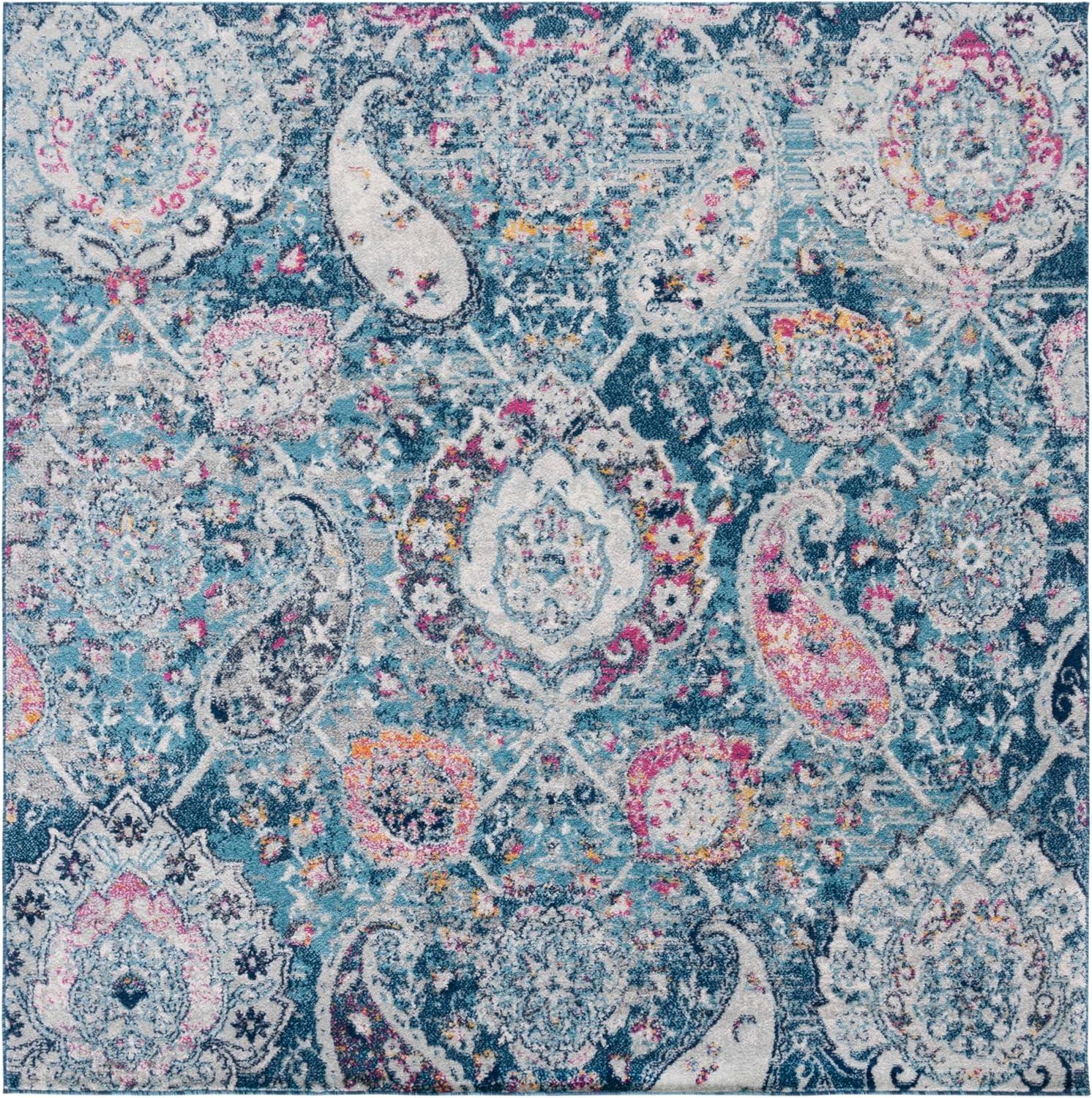 image:imageSAFAVIEH Area Rug 8x10 Madison Collection Large Cream amp Turquoise Boho Chic Glam Paisley Design NonShedding amp Easy Cleaning Ideal for Living Room Bedroom Office Dining Space MAD600EBlueGrey