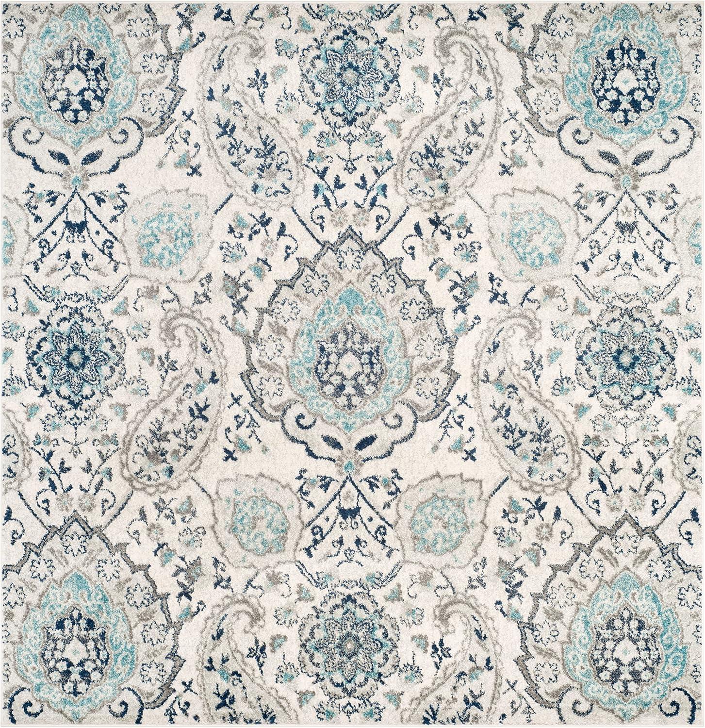 image:imageSAFAVIEH Area Rug 8x10 Madison Collection Large Cream amp Turquoise Boho Chic Glam Paisley Design NonShedding amp Easy Cleaning Ideal for Living Room Bedroom Office Dining Space MAD600ECreamLight Grey