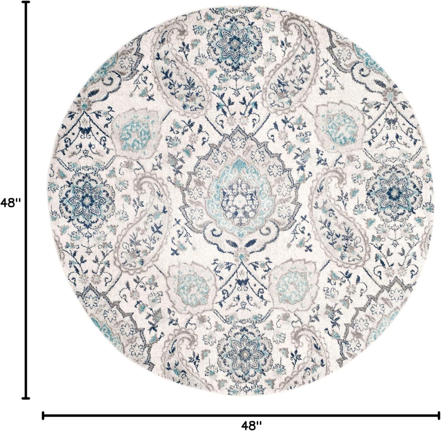 image:imageSAFAVIEH Area Rug 8x10 Madison Collection Large Cream amp Turquoise Boho Chic Glam Paisley Design NonShedding amp Easy Cleaning Ideal for Living Room Bedroom Office Dining Space MAD600ECreamLight Grey