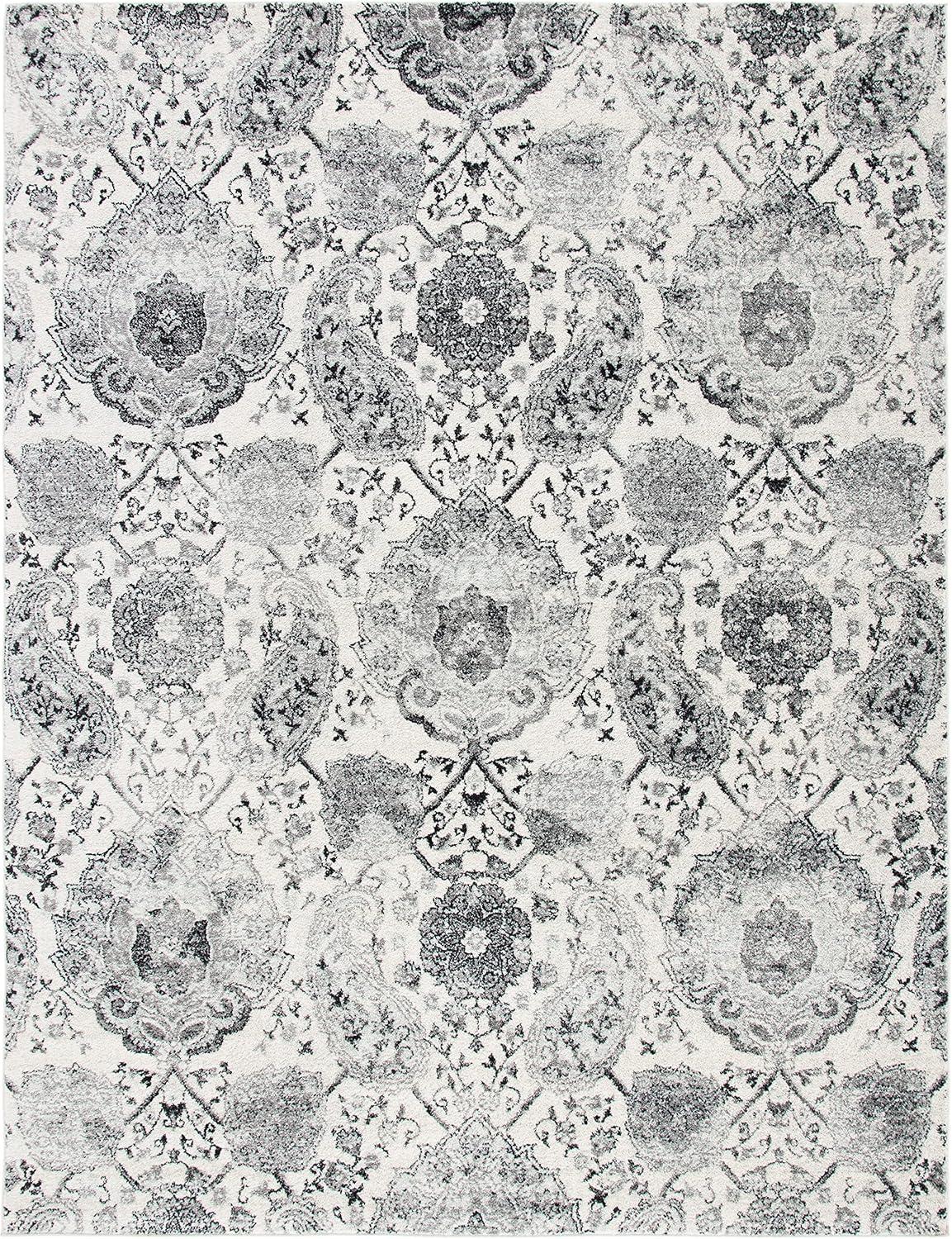 image:imageSAFAVIEH Area Rug 8x10 Madison Collection Large Cream amp Turquoise Boho Chic Glam Paisley Design NonShedding amp Easy Cleaning Ideal for Living Room Bedroom Office Dining Space MAD600ECreamSilver