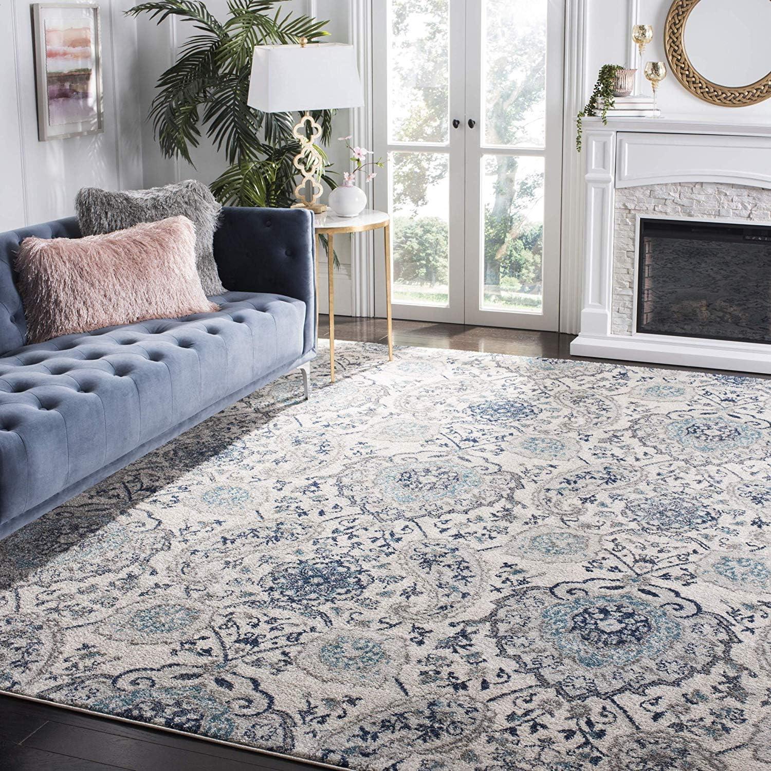 image:imageSAFAVIEH Area Rug 8x10 Madison Collection Large Cream amp Turquoise Boho Chic Glam Paisley Design NonShedding amp Easy Cleaning Ideal for Living Room Bedroom Office Dining Space MAD600ECreamLight Grey