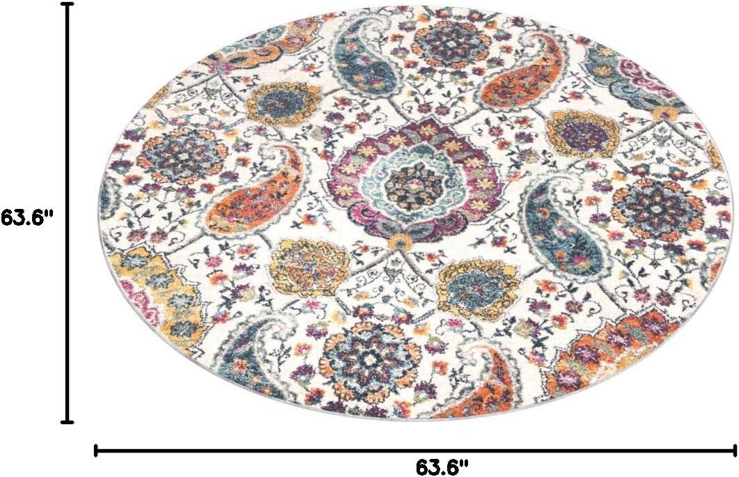 image:imageSAFAVIEH Area Rug 8x10 Madison Collection Large Cream amp Turquoise Boho Chic Glam Paisley Design NonShedding amp Easy Cleaning Ideal for Living Room Bedroom Office Dining Space MAD600ECreamMulti