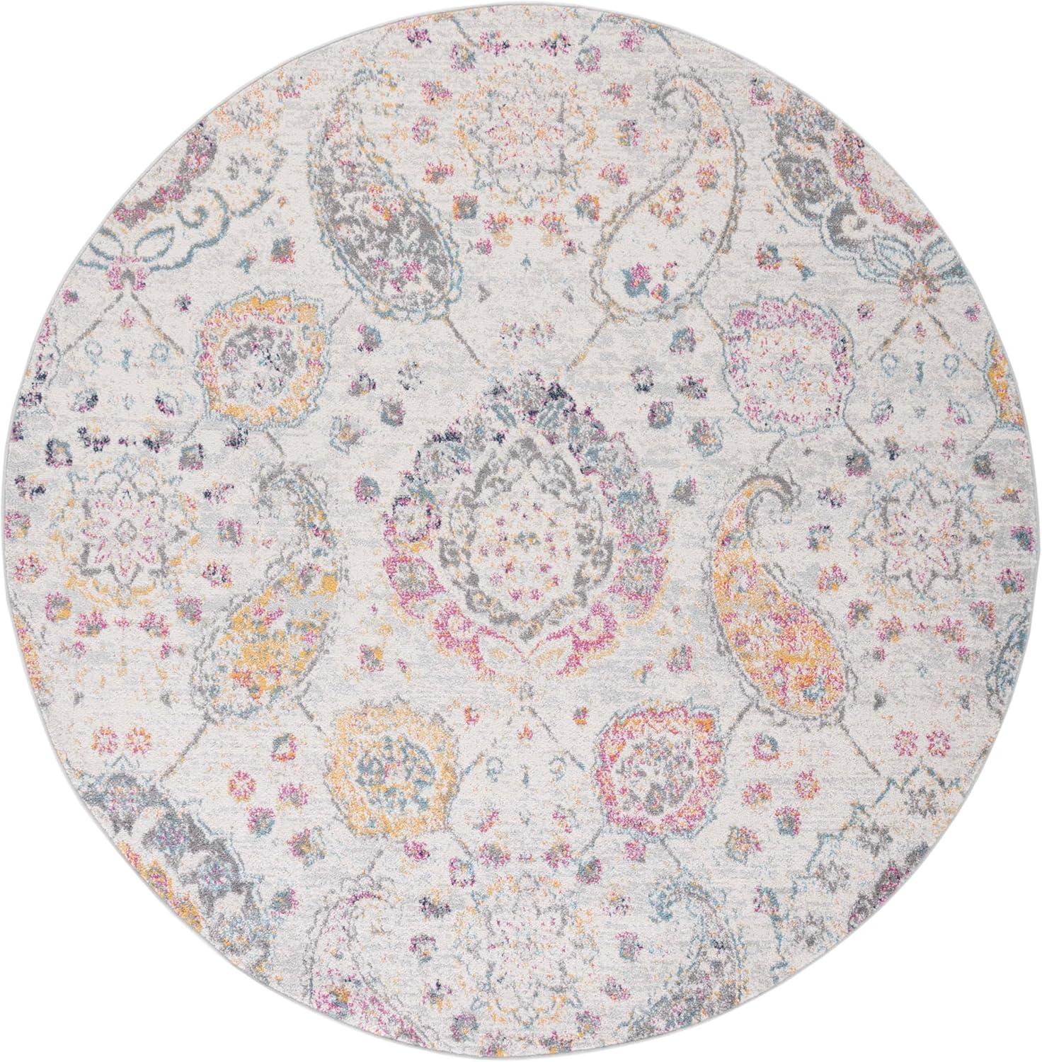 image:imageSAFAVIEH Area Rug 8x10 Madison Collection Large Cream amp Turquoise Boho Chic Glam Paisley Design NonShedding amp Easy Cleaning Ideal for Living Room Bedroom Office Dining Space MAD600EGreyGold