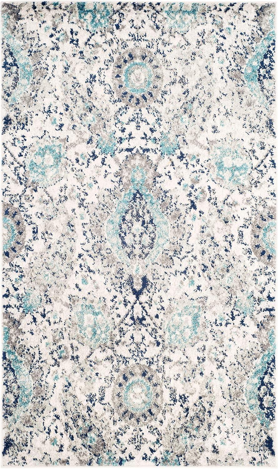 image:imageSAFAVIEH Area Rug 8x10 Madison Collection Large Cream amp Turquoise Boho Chic Glam Paisley Design NonShedding amp Easy Cleaning Ideal for Living Room Bedroom Office Dining Space MAD600ECreamLight Grey