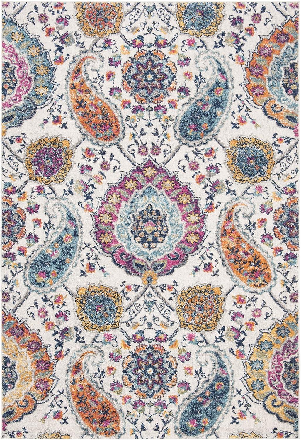 image:imageSAFAVIEH Area Rug 8x10 Madison Collection Large Cream amp Turquoise Boho Chic Glam Paisley Design NonShedding amp Easy Cleaning Ideal for Living Room Bedroom Office Dining Space MAD600ECreamMulti