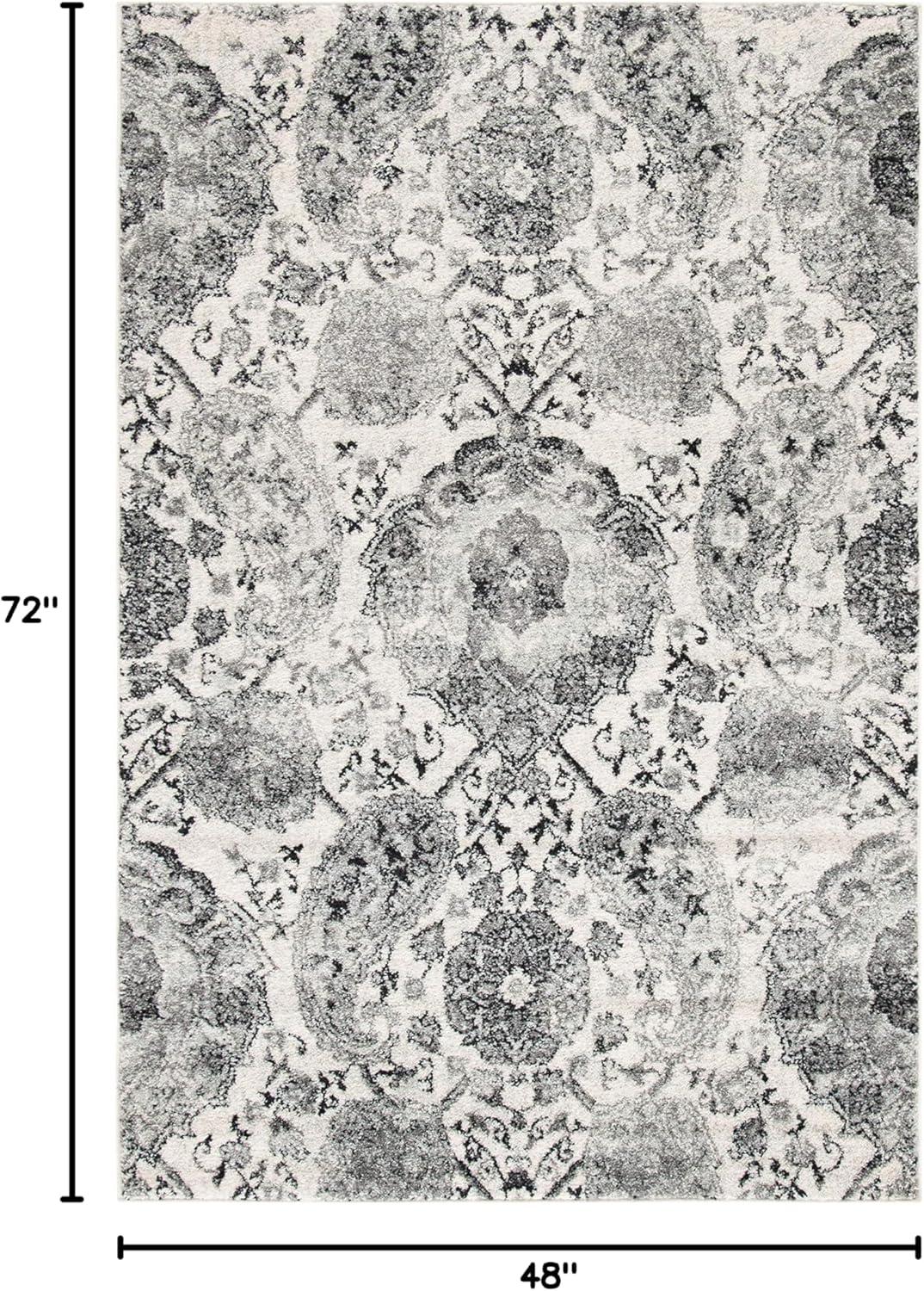 image:imageSAFAVIEH Area Rug 8x10 Madison Collection Large Cream amp Turquoise Boho Chic Glam Paisley Design NonShedding amp Easy Cleaning Ideal for Living Room Bedroom Office Dining Space MAD600ECreamSilver