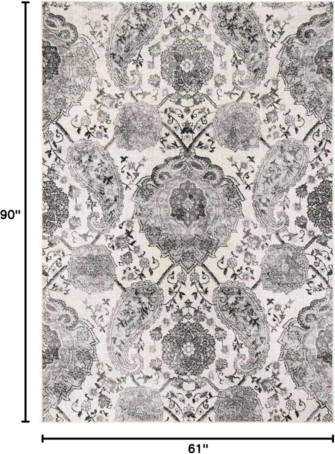 image:imageSAFAVIEH Area Rug 8x10 Madison Collection Large Cream amp Turquoise Boho Chic Glam Paisley Design NonShedding amp Easy Cleaning Ideal for Living Room Bedroom Office Dining Space MAD600ECreamSilver