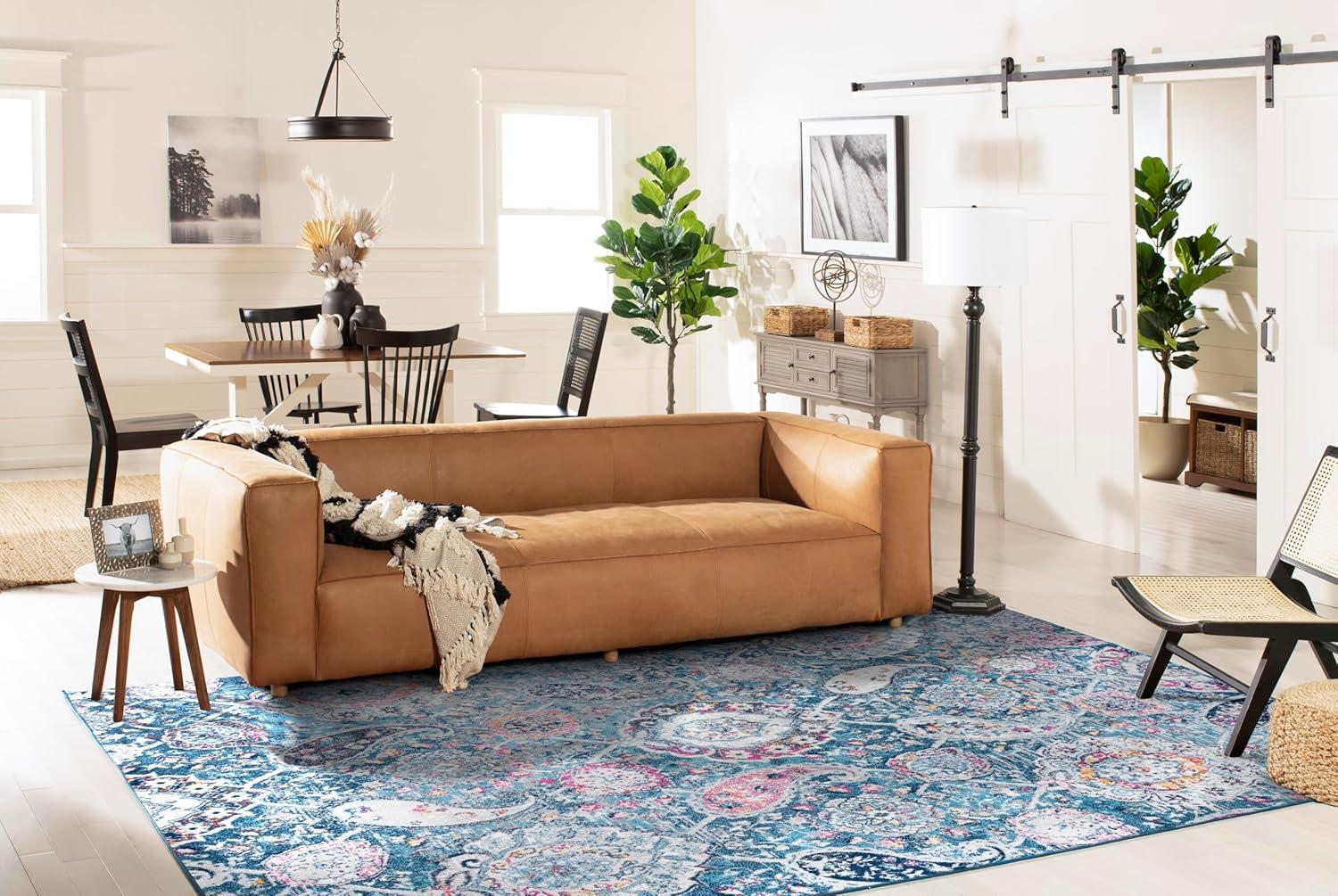 image:imageSAFAVIEH Area Rug 8x10 Madison Collection Large Cream amp Turquoise Boho Chic Glam Paisley Design NonShedding amp Easy Cleaning Ideal for Living Room Bedroom Office Dining Space MAD600EBlueGrey