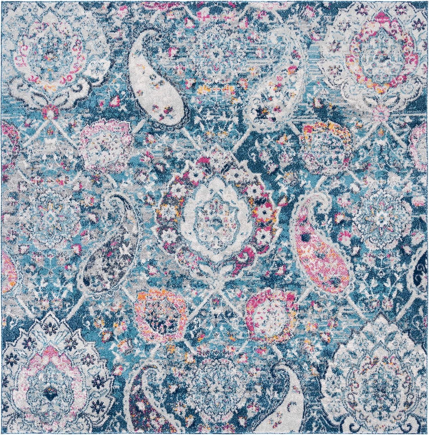image:imageSAFAVIEH Area Rug 8x10 Madison Collection Large Cream amp Turquoise Boho Chic Glam Paisley Design NonShedding amp Easy Cleaning Ideal for Living Room Bedroom Office Dining Space MAD600EBlueGrey