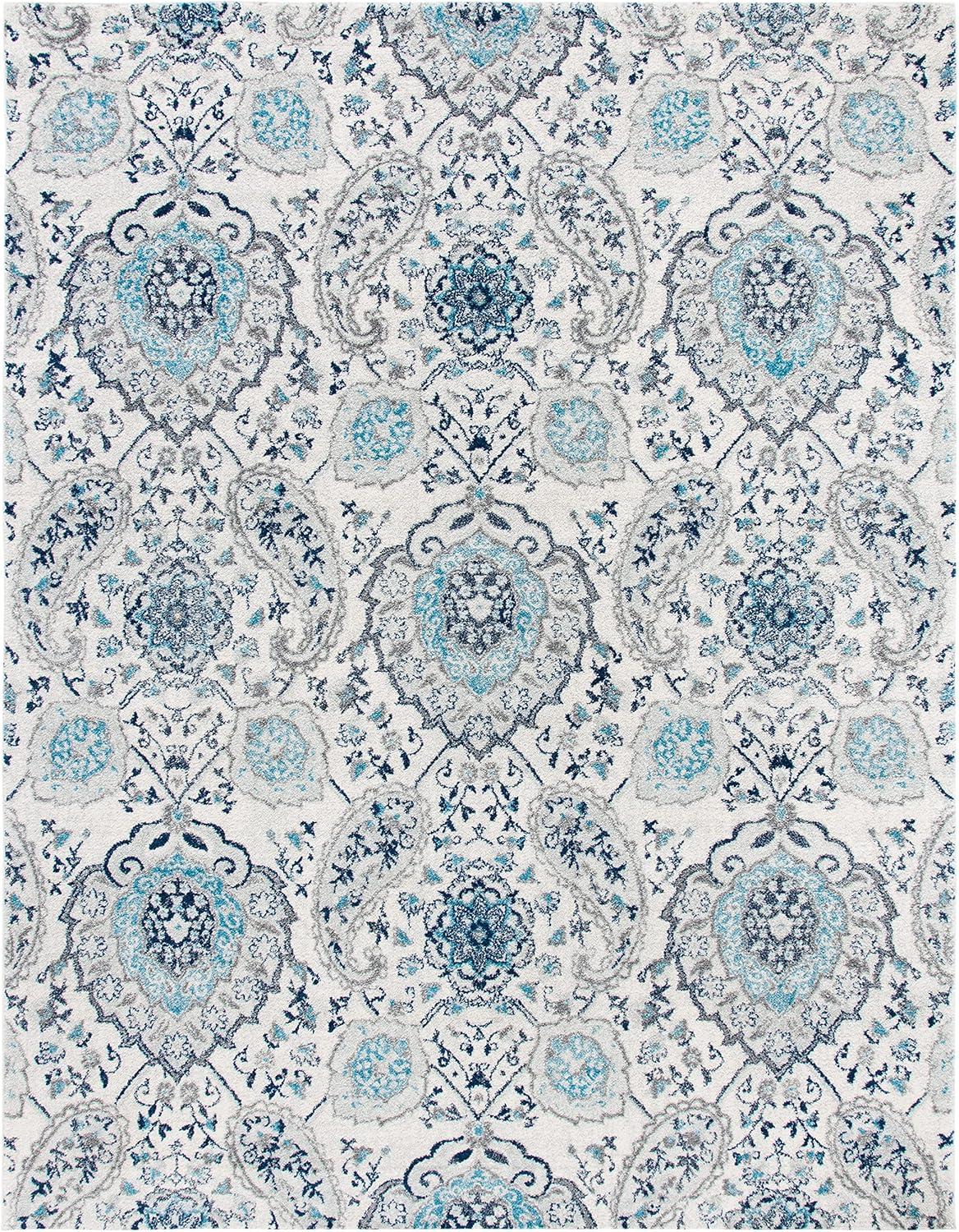 image:imageSAFAVIEH Area Rug 8x10 Madison Collection Large Cream amp Turquoise Boho Chic Glam Paisley Design NonShedding amp Easy Cleaning Ideal for Living Room Bedroom Office Dining Space MAD600ECreamLight Grey
