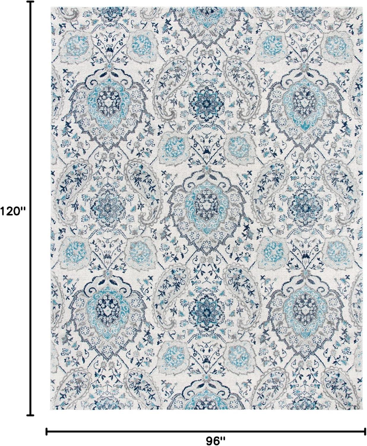 image:imageSAFAVIEH Area Rug 8x10 Madison Collection Large Cream amp Turquoise Boho Chic Glam Paisley Design NonShedding amp Easy Cleaning Ideal for Living Room Bedroom Office Dining Space MAD600ECreamLight Grey