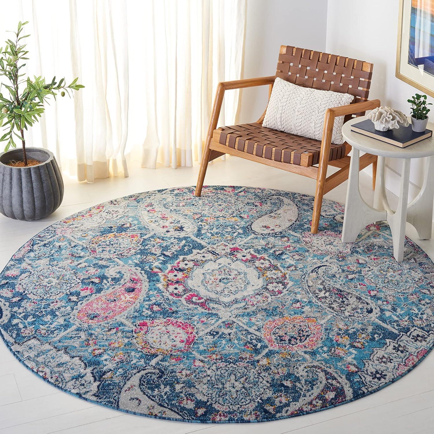 image:imageSAFAVIEH Area Rug 8x10 Madison Collection Large Cream amp Turquoise Boho Chic Glam Paisley Design NonShedding amp Easy Cleaning Ideal for Living Room Bedroom Office Dining Space MAD600EBlueGrey
