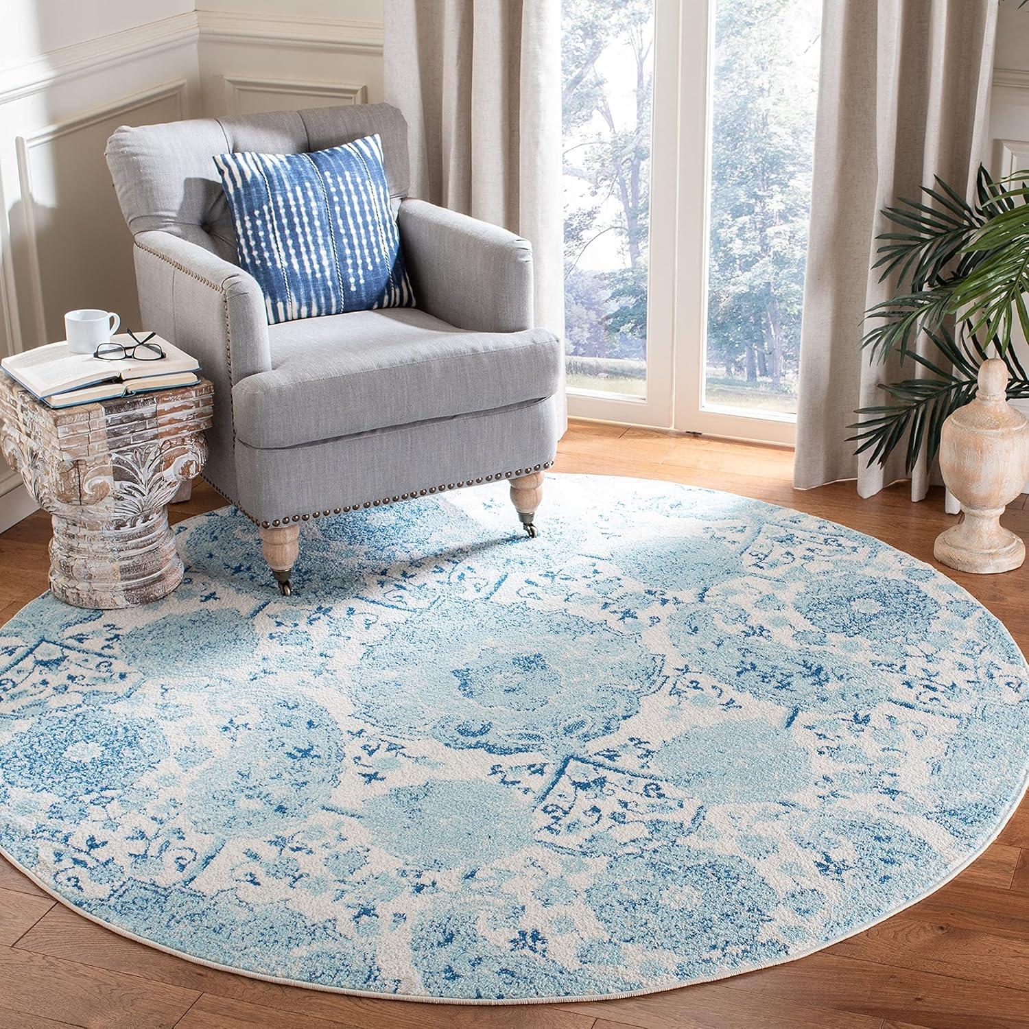 image:imageSAFAVIEH Area Rug 8x10 Madison Collection Large Cream amp Turquoise Boho Chic Glam Paisley Design NonShedding amp Easy Cleaning Ideal for Living Room Bedroom Office Dining Space MAD600ECreamTurquoise