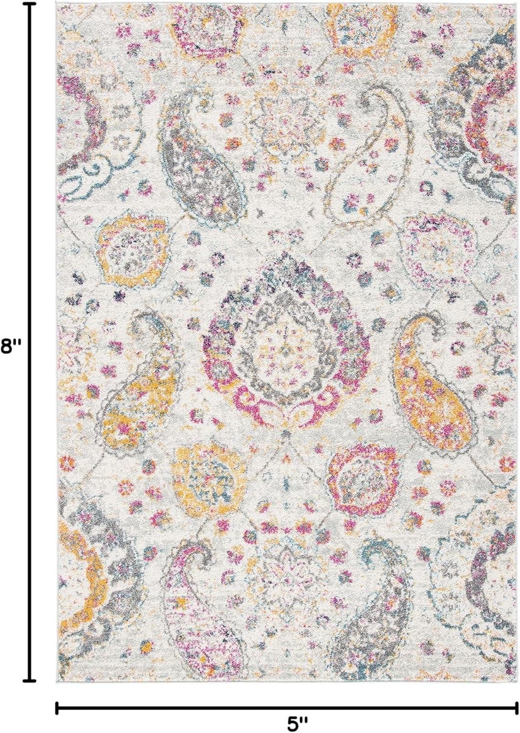 image:imageSAFAVIEH Area Rug 8x10 Madison Collection Large Cream amp Turquoise Boho Chic Glam Paisley Design NonShedding amp Easy Cleaning Ideal for Living Room Bedroom Office Dining Space MAD600EGreyGold