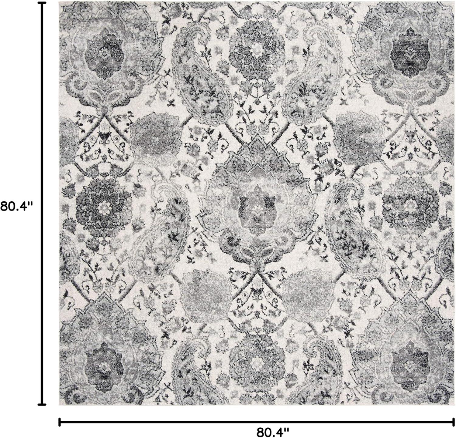 image:imageSAFAVIEH Area Rug 8x10 Madison Collection Large Cream amp Turquoise Boho Chic Glam Paisley Design NonShedding amp Easy Cleaning Ideal for Living Room Bedroom Office Dining Space MAD600ECreamSilver