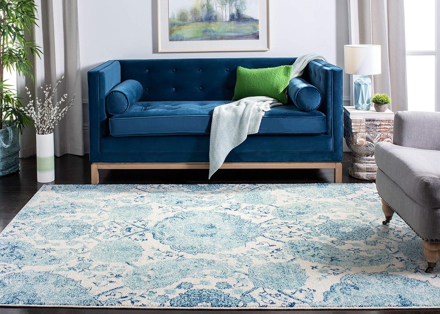 image:imageSAFAVIEH Area Rug 8x10 Madison Collection Large Cream amp Turquoise Boho Chic Glam Paisley Design NonShedding amp Easy Cleaning Ideal for Living Room Bedroom Office Dining Space MAD600ECreamTurquoise