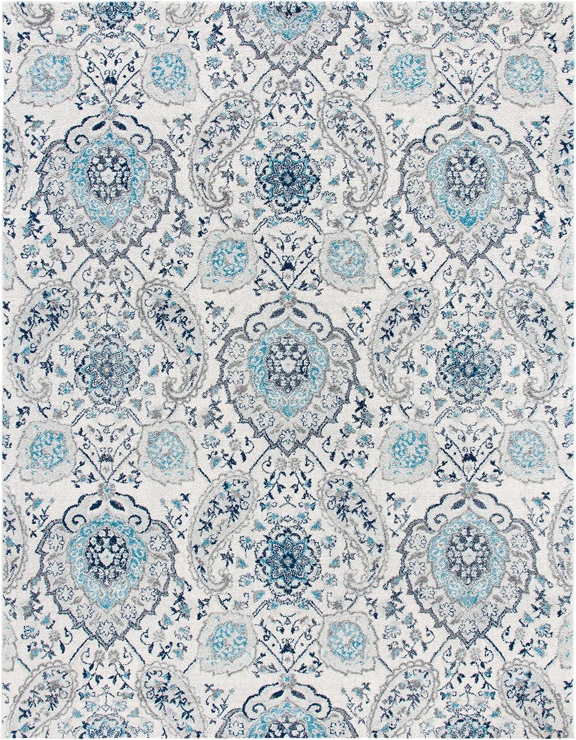 image:imageSAFAVIEH Area Rug 8x10 Madison Collection Large Cream amp Turquoise Boho Chic Glam Paisley Design NonShedding amp Easy Cleaning Ideal for Living Room Bedroom Office Dining Space MAD600ECreamLight Grey