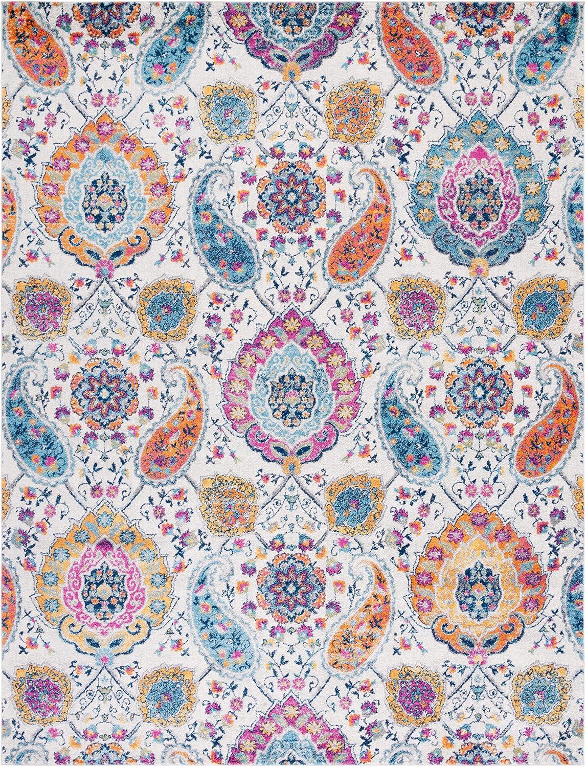 image:imageSAFAVIEH Area Rug 8x10 Madison Collection Large Cream amp Turquoise Boho Chic Glam Paisley Design NonShedding amp Easy Cleaning Ideal for Living Room Bedroom Office Dining Space MAD600ECreamMulti