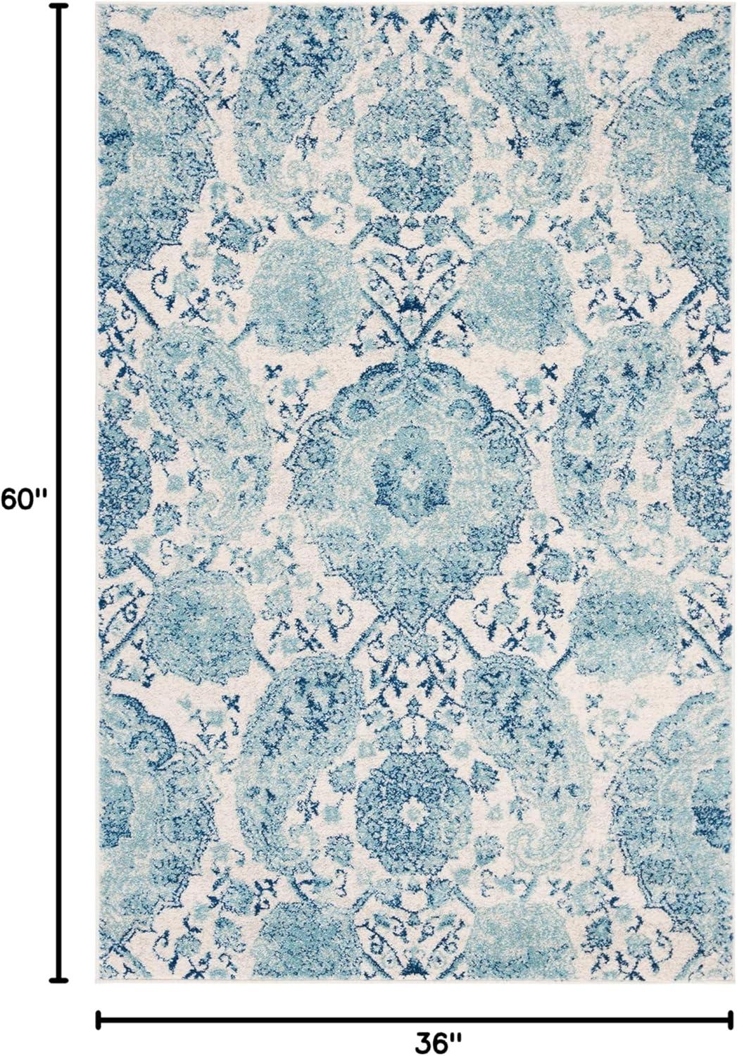 image:imageSAFAVIEH Area Rug 8x10 Madison Collection Large Cream amp Turquoise Boho Chic Glam Paisley Design NonShedding amp Easy Cleaning Ideal for Living Room Bedroom Office Dining Space MAD600ECreamTurquoise