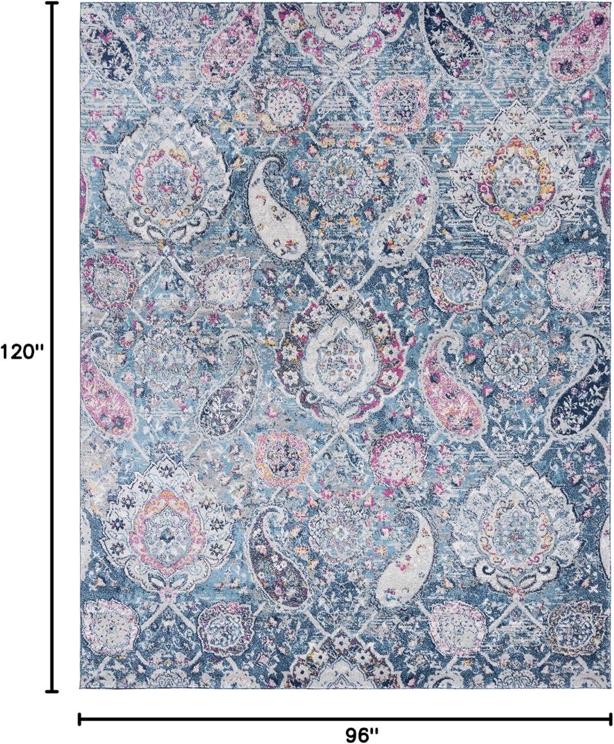 image:imageSAFAVIEH Area Rug 8x10 Madison Collection Large Cream amp Turquoise Boho Chic Glam Paisley Design NonShedding amp Easy Cleaning Ideal for Living Room Bedroom Office Dining Space MAD600EBlueGrey