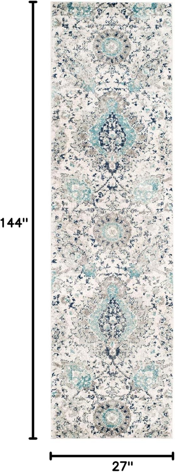 image:imageSAFAVIEH Area Rug 8x10 Madison Collection Large Cream amp Turquoise Boho Chic Glam Paisley Design NonShedding amp Easy Cleaning Ideal for Living Room Bedroom Office Dining Space MAD600ECreamLight Grey