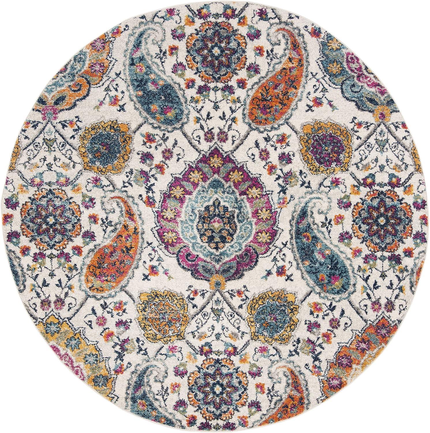 image:imageSAFAVIEH Area Rug 8x10 Madison Collection Large Cream amp Turquoise Boho Chic Glam Paisley Design NonShedding amp Easy Cleaning Ideal for Living Room Bedroom Office Dining Space MAD600ECreamMulti