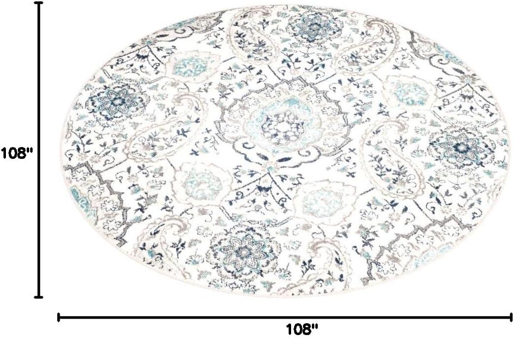 image:imageSAFAVIEH Area Rug 8x10 Madison Collection Large Cream amp Turquoise Boho Chic Glam Paisley Design NonShedding amp Easy Cleaning Ideal for Living Room Bedroom Office Dining Space MAD600ECreamLight Grey