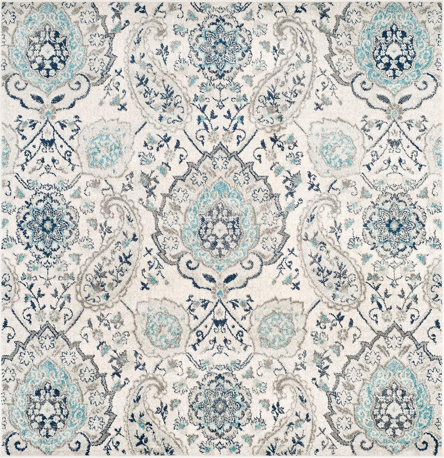 image:imageSAFAVIEH Area Rug 8x10 Madison Collection Large Cream amp Turquoise Boho Chic Glam Paisley Design NonShedding amp Easy Cleaning Ideal for Living Room Bedroom Office Dining Space MAD600ECreamLight Grey