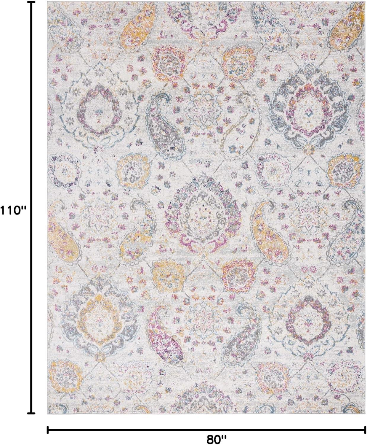 image:imageSAFAVIEH Area Rug 8x10 Madison Collection Large Cream amp Turquoise Boho Chic Glam Paisley Design NonShedding amp Easy Cleaning Ideal for Living Room Bedroom Office Dining Space MAD600EGreyGold