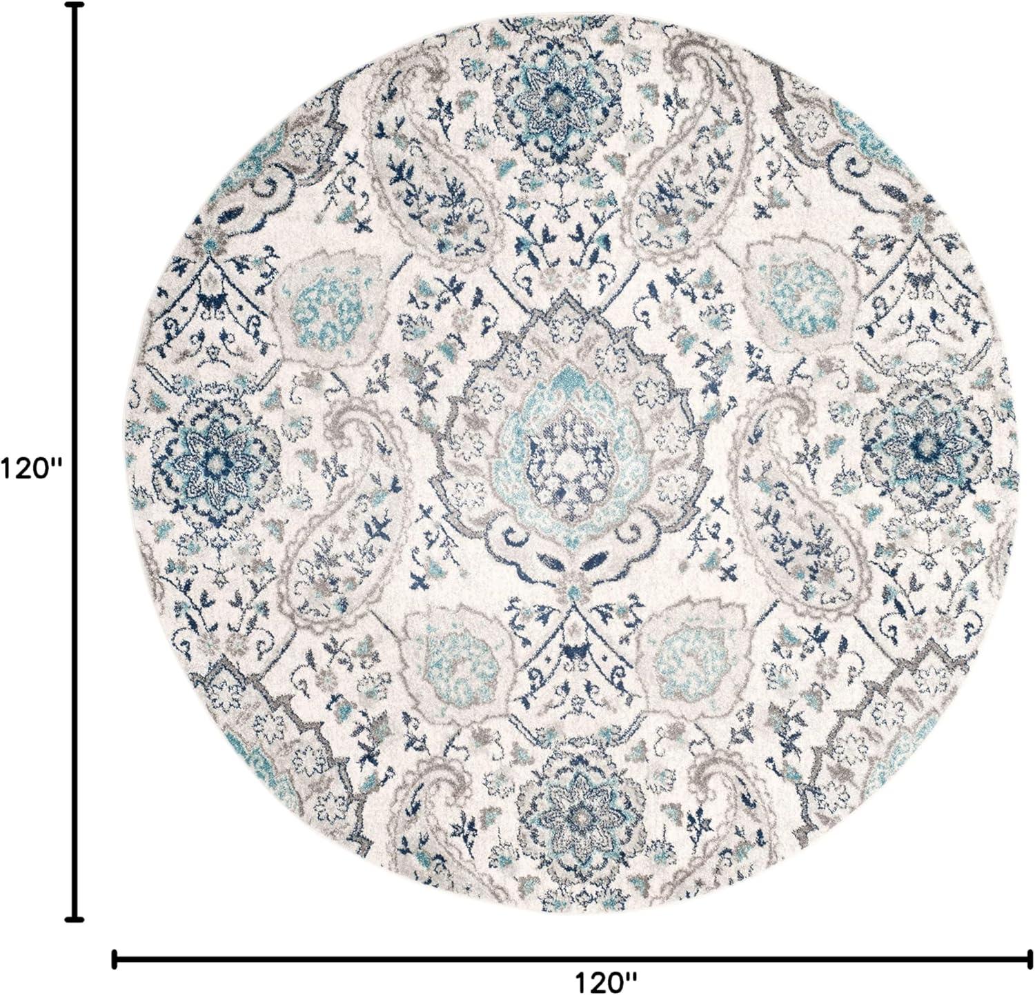 image:imageSAFAVIEH Area Rug 8x10 Madison Collection Large Cream amp Turquoise Boho Chic Glam Paisley Design NonShedding amp Easy Cleaning Ideal for Living Room Bedroom Office Dining Space MAD600ECreamLight Grey