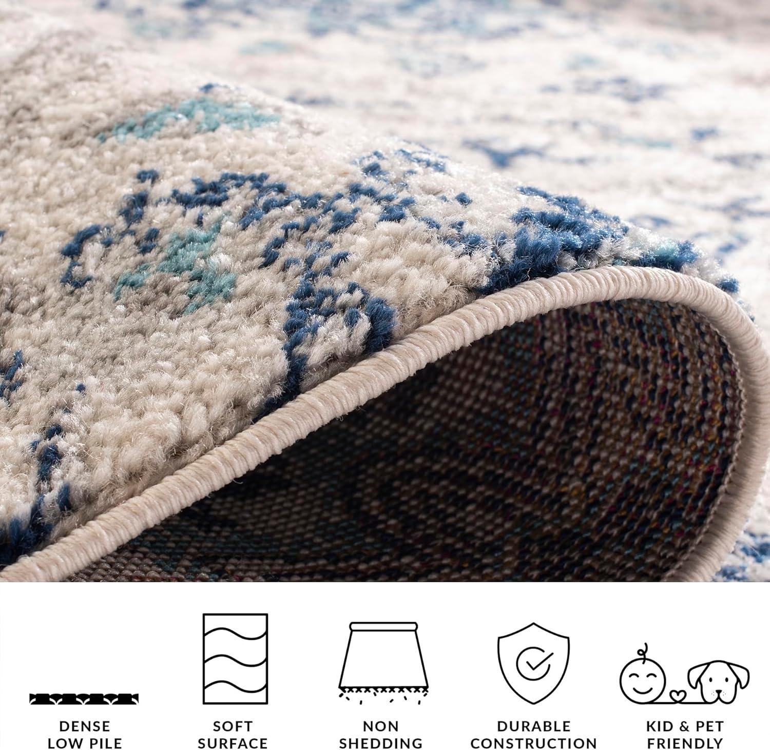 image:imageSAFAVIEH Area Rug 8x10 Madison Collection Large Cream amp Turquoise Boho Chic Glam Paisley Design NonShedding amp Easy Cleaning Ideal for Living Room Bedroom Office Dining Space MAD600ECreamLight Grey
