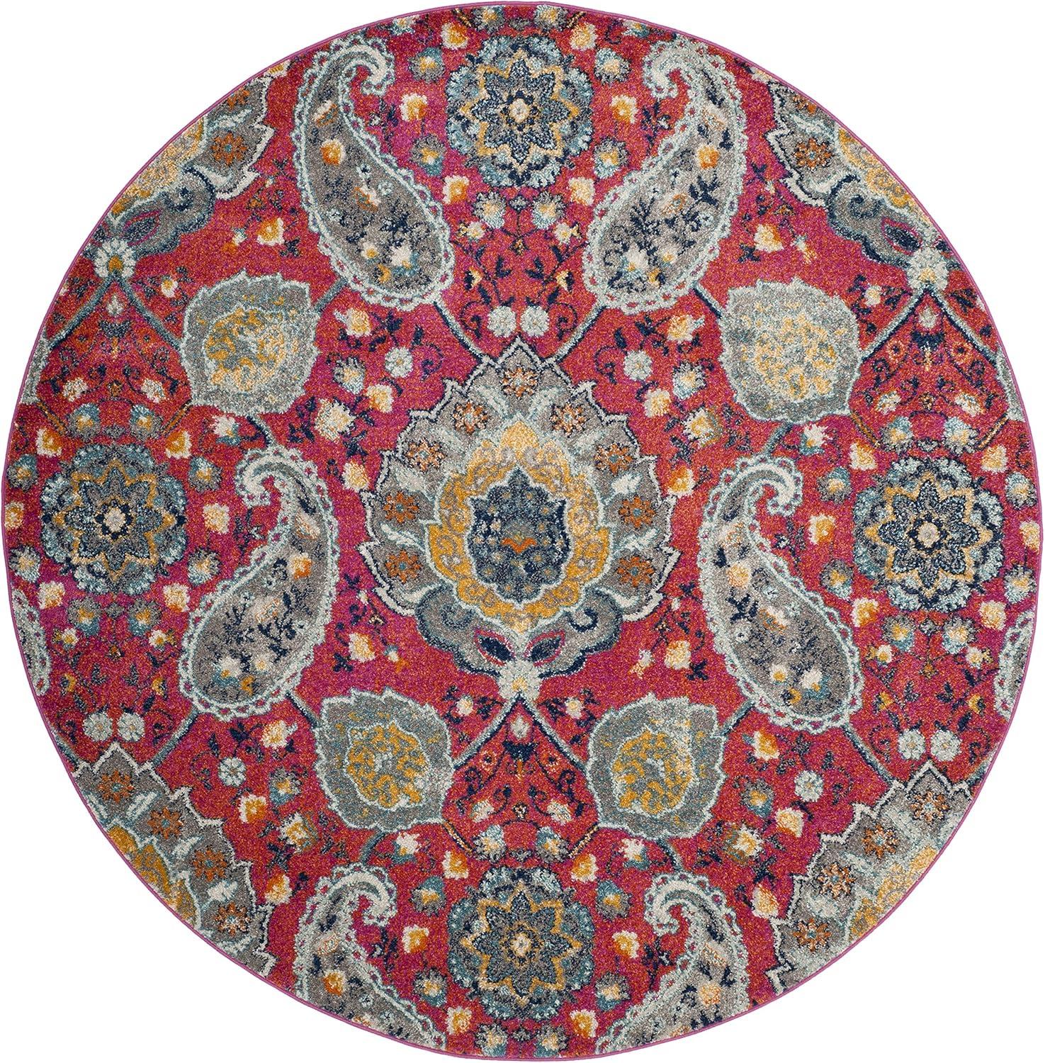 image:imageSAFAVIEH Area Rug 8x10 Madison Collection Large Cream amp Turquoise Boho Chic Glam Paisley Design NonShedding amp Easy Cleaning Ideal for Living Room Bedroom Office Dining Space MAD600EFuchsiaGold