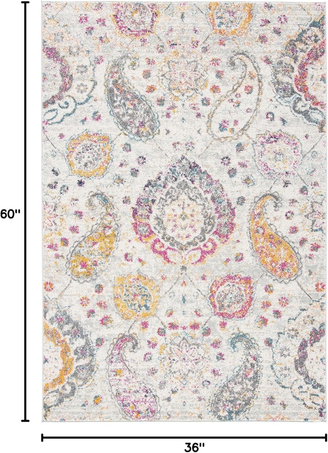 image:imageSAFAVIEH Area Rug 8x10 Madison Collection Large Cream amp Turquoise Boho Chic Glam Paisley Design NonShedding amp Easy Cleaning Ideal for Living Room Bedroom Office Dining Space MAD600EGreyGold