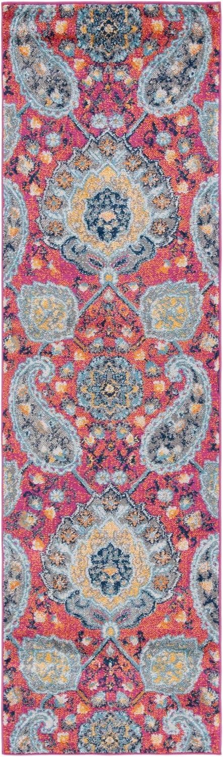 image:imageSAFAVIEH Area Rug 8x10 Madison Collection Large Cream amp Turquoise Boho Chic Glam Paisley Design NonShedding amp Easy Cleaning Ideal for Living Room Bedroom Office Dining Space MAD600EFuchsiaGold