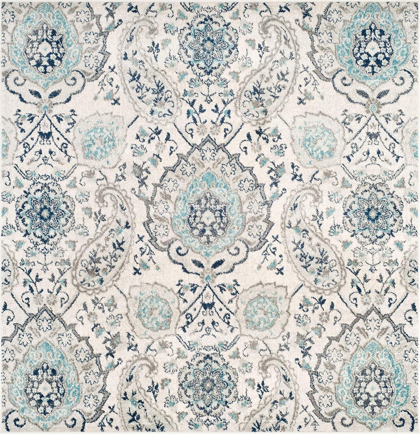image:imageSAFAVIEH Area Rug 8x10 Madison Collection Large Cream amp Turquoise Boho Chic Glam Paisley Design NonShedding amp Easy Cleaning Ideal for Living Room Bedroom Office Dining Space MAD600ECreamLight Grey