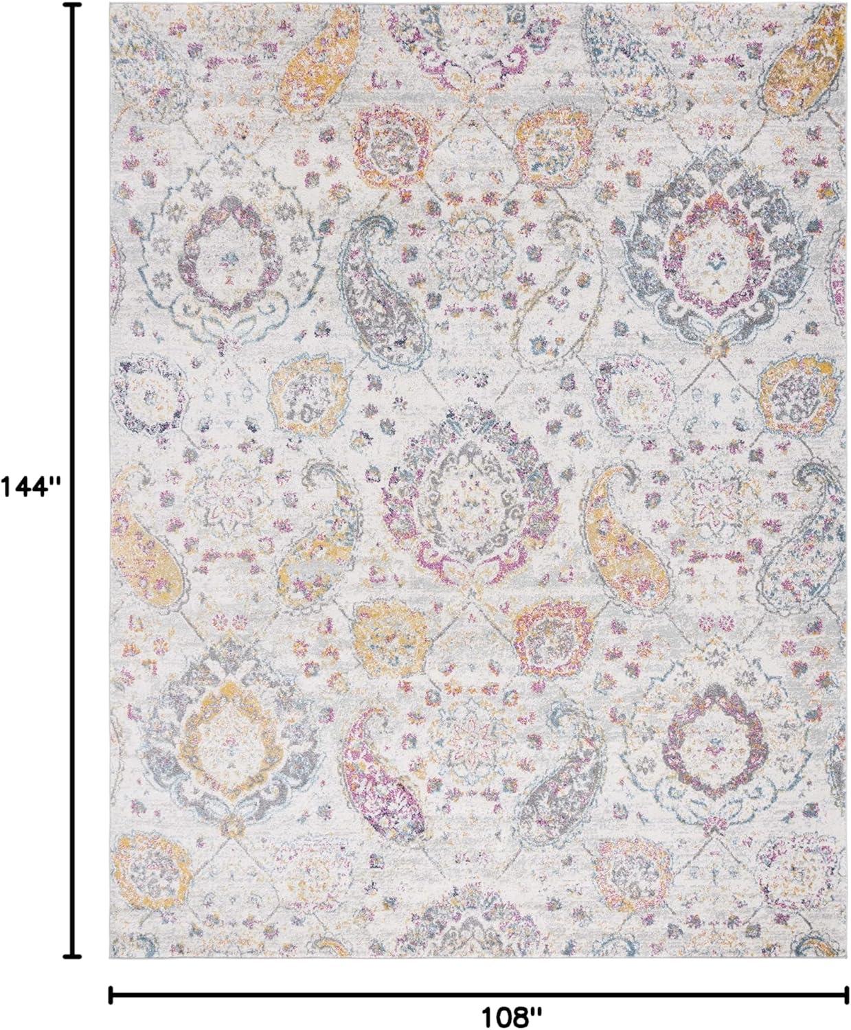 image:imageSAFAVIEH Area Rug 8x10 Madison Collection Large Cream amp Turquoise Boho Chic Glam Paisley Design NonShedding amp Easy Cleaning Ideal for Living Room Bedroom Office Dining Space MAD600EGreyGold