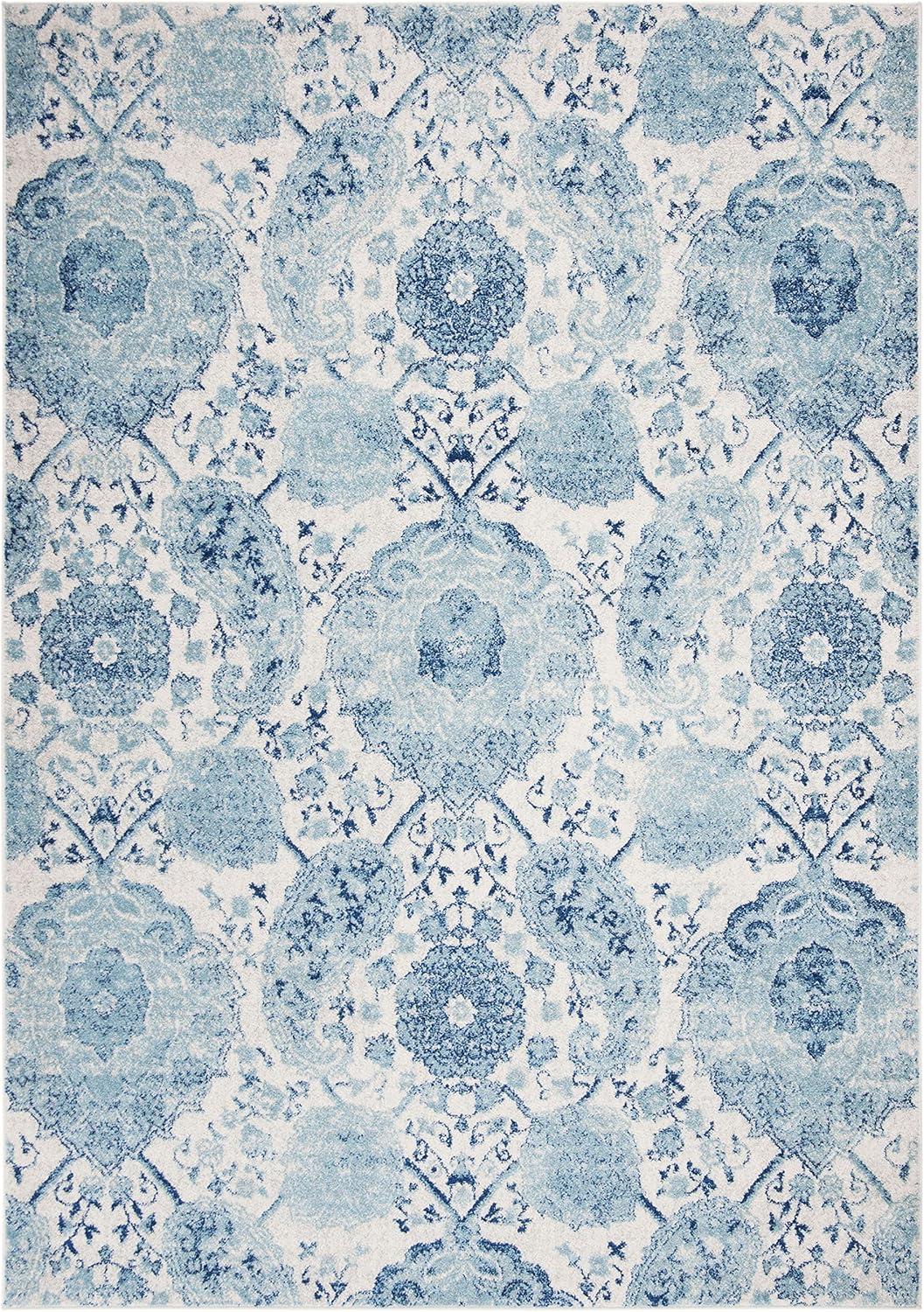 image:imageSAFAVIEH Area Rug 8x10 Madison Collection Large Cream amp Turquoise Boho Chic Glam Paisley Design NonShedding amp Easy Cleaning Ideal for Living Room Bedroom Office Dining Space MAD600ECreamTurquoise