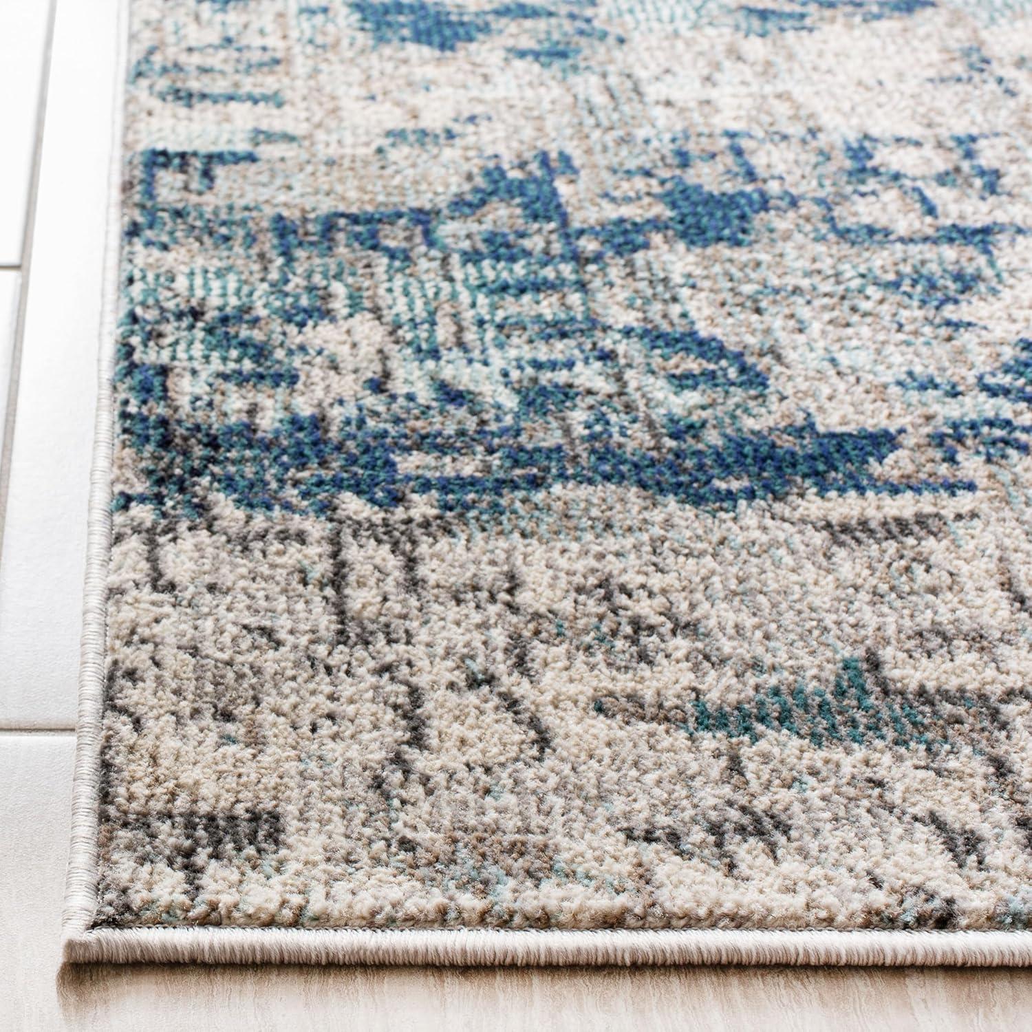 image:imageSAFAVIEH Area Rug 8x10 Madison Collection Large Grey amp Pink Modern Abstract Design NonShedding amp Easy Cleaning Ideal for Living Room Bedroom Office Dining Space MAD460AGreyBlue