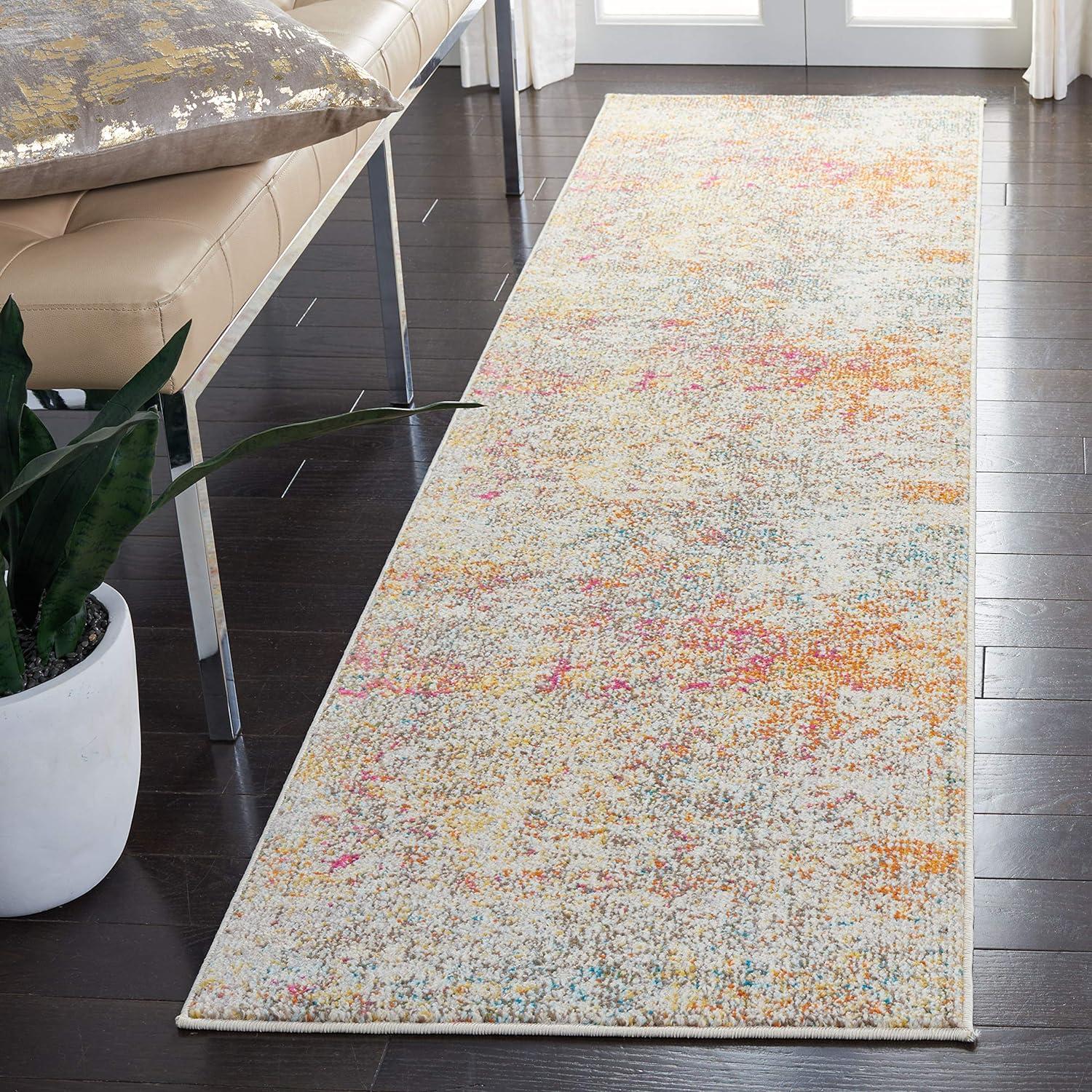 image:imageSAFAVIEH Area Rug 8x10 Madison Collection Large Grey amp Pink Modern Abstract Design NonShedding amp Easy Cleaning Ideal for Living Room Bedroom Office Dining Space MAD460AGreyTurquoise