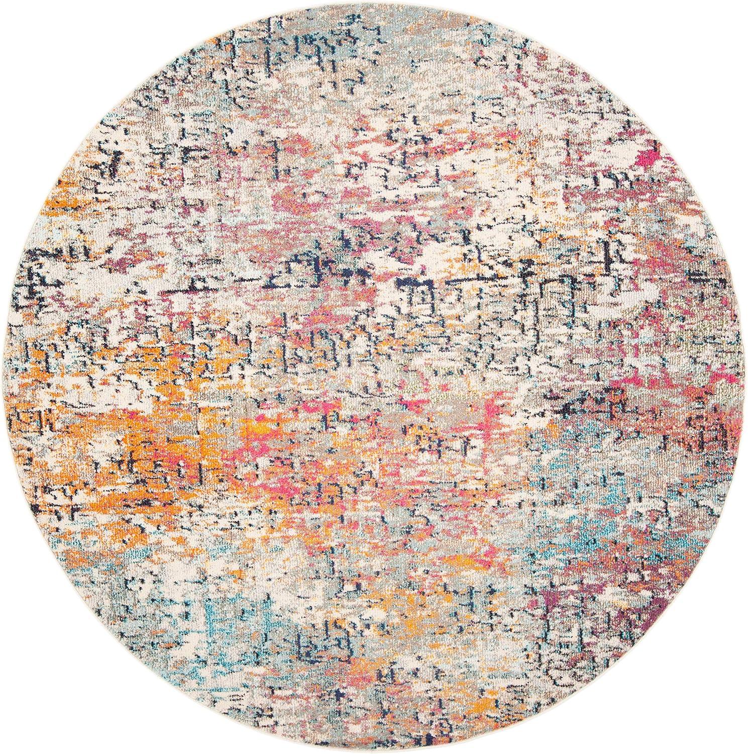 image:imageSAFAVIEH Area Rug 8x10 Madison Collection Large Grey amp Pink Modern Abstract Design NonShedding amp Easy Cleaning Ideal for Living Room Bedroom Office Dining Space MAD460AGreyPink