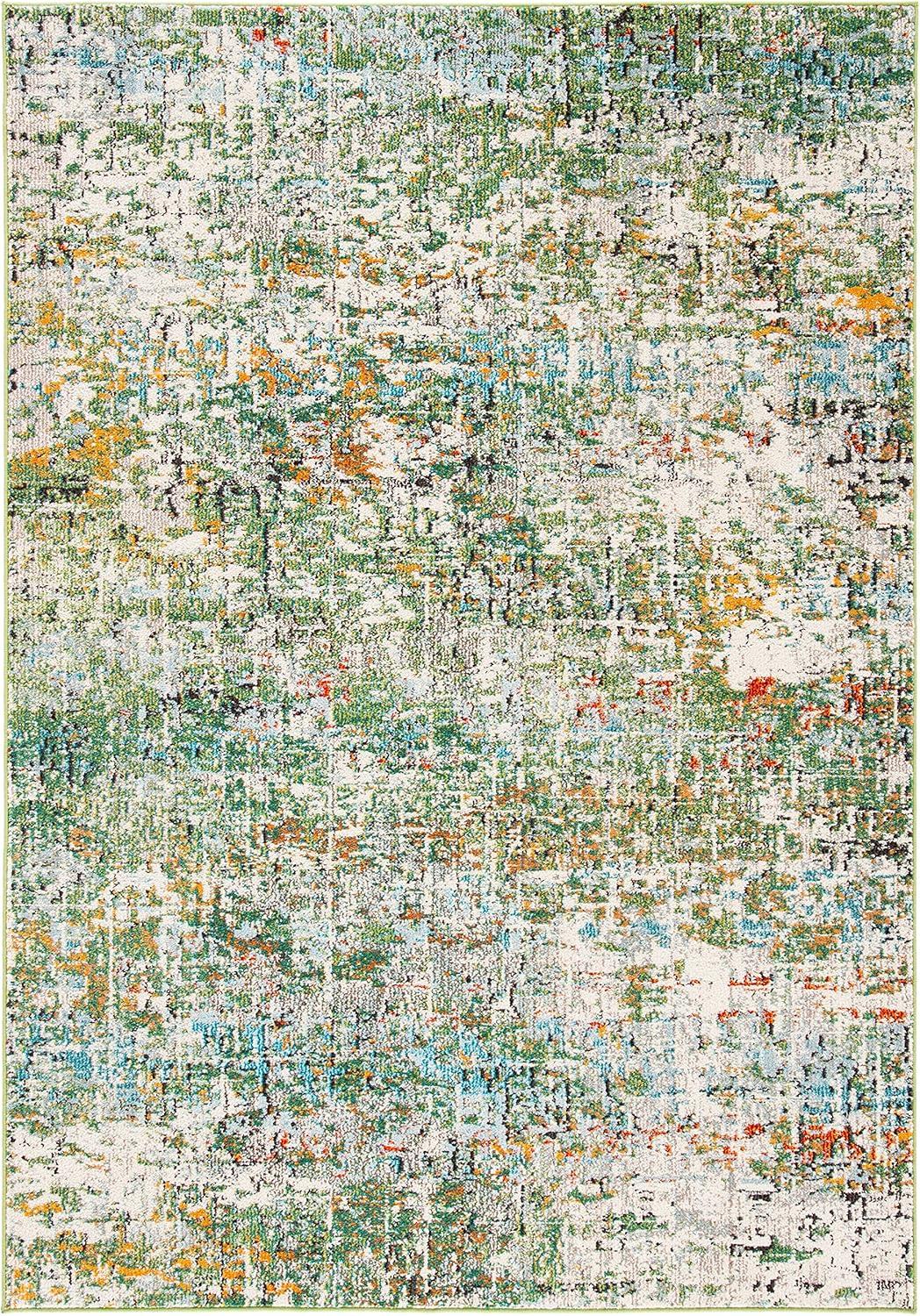 image:imageSAFAVIEH Area Rug 8x10 Madison Collection Large Grey amp Pink Modern Abstract Design NonShedding amp Easy Cleaning Ideal for Living Room Bedroom Office Dining Space MAD460AGreenTurquoise