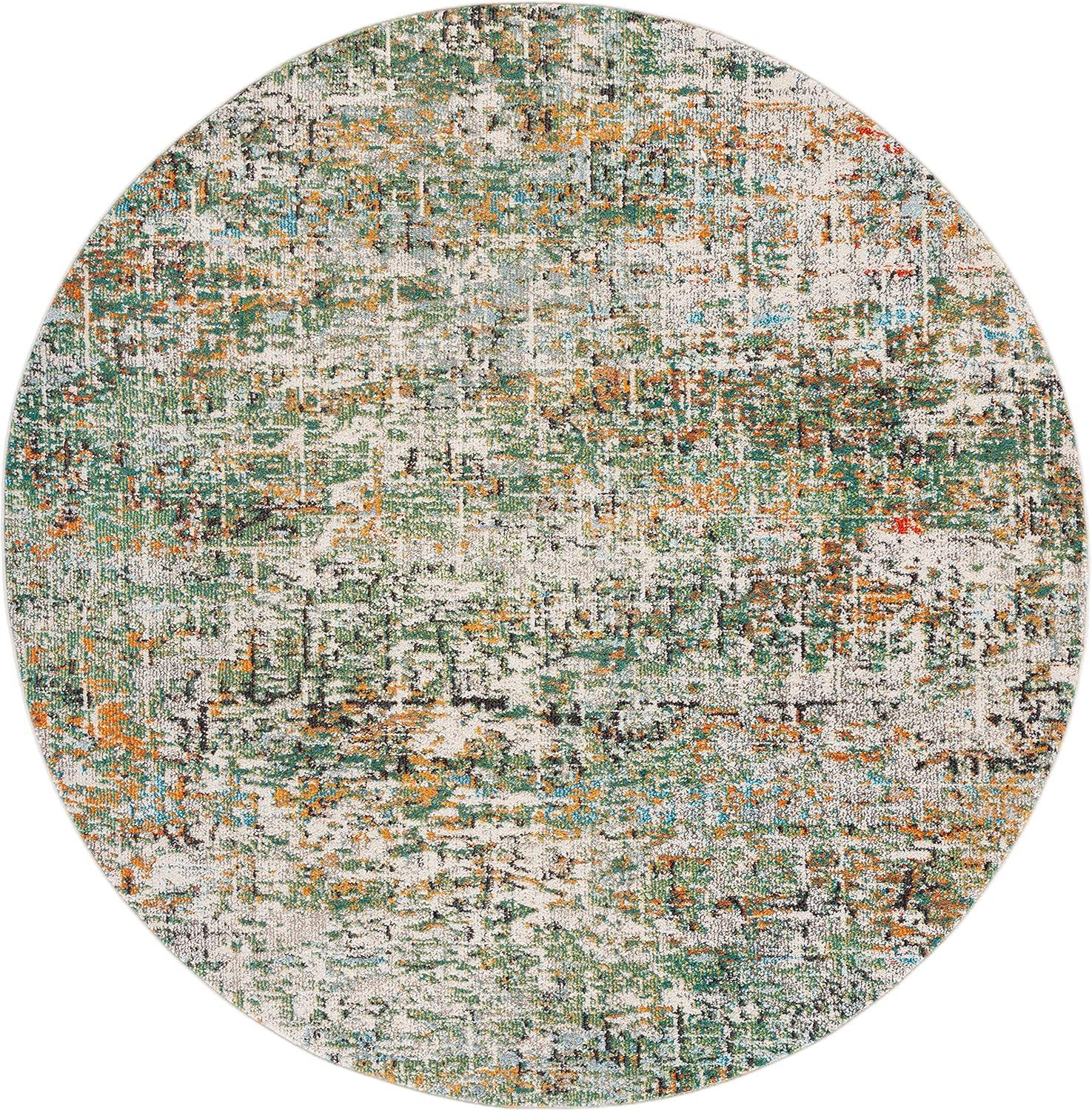 image:imageSAFAVIEH Area Rug 8x10 Madison Collection Large Grey amp Pink Modern Abstract Design NonShedding amp Easy Cleaning Ideal for Living Room Bedroom Office Dining Space MAD460AGreenTurquoise