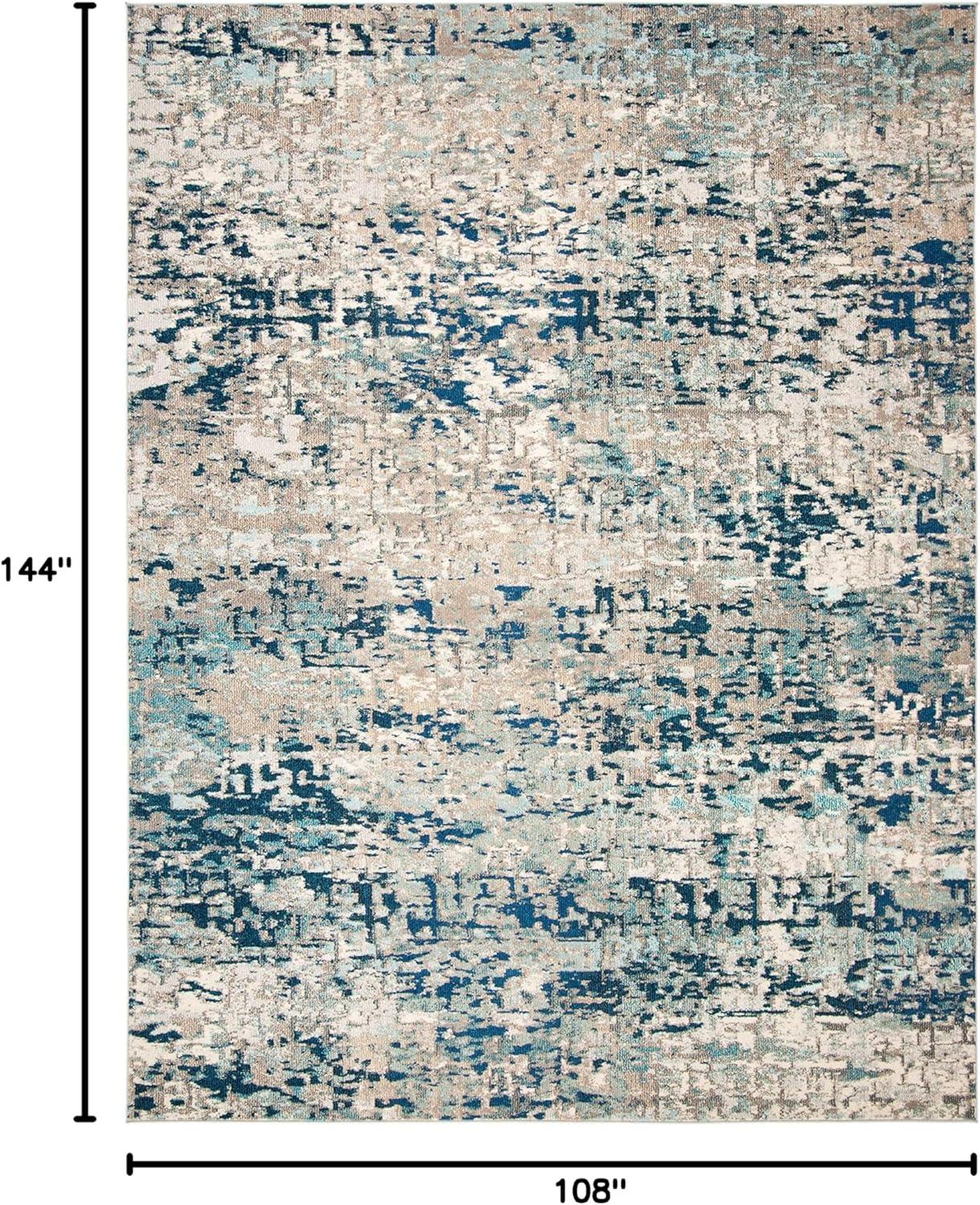 image:imageSAFAVIEH Area Rug 8x10 Madison Collection Large Grey amp Pink Modern Abstract Design NonShedding amp Easy Cleaning Ideal for Living Room Bedroom Office Dining Space MAD460AGreyBlue