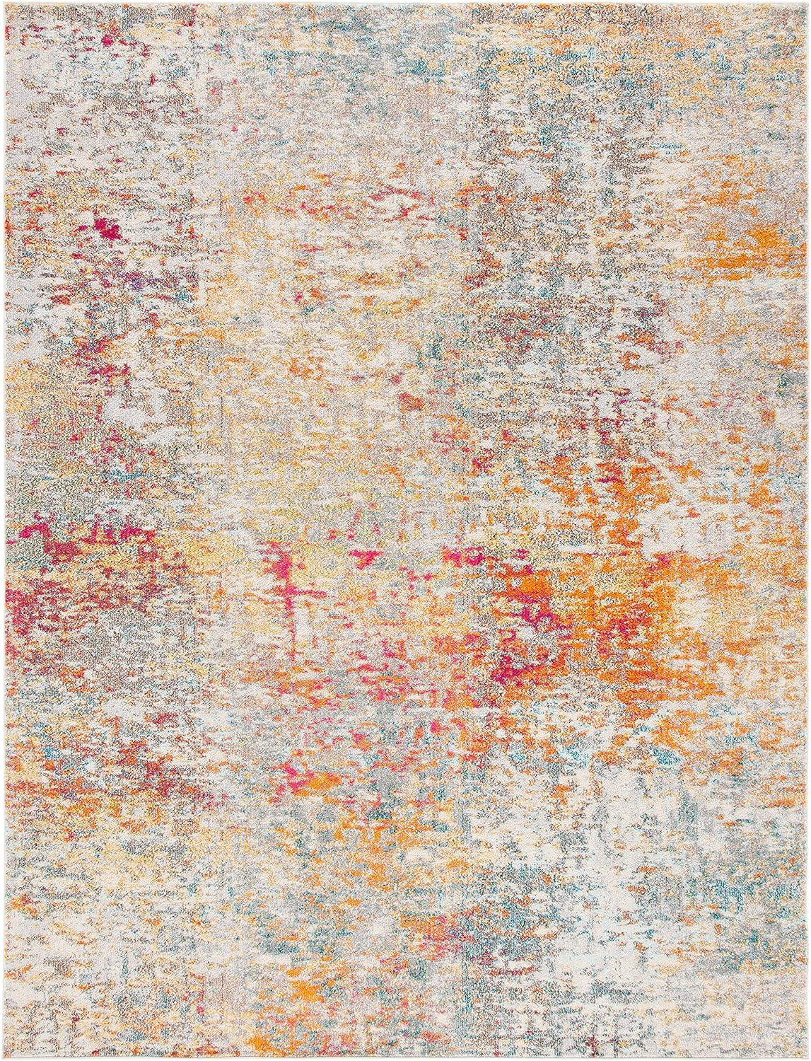 image:imageSAFAVIEH Area Rug 8x10 Madison Collection Large Grey amp Pink Modern Abstract Design NonShedding amp Easy Cleaning Ideal for Living Room Bedroom Office Dining Space MAD460AGreyTurquoise
