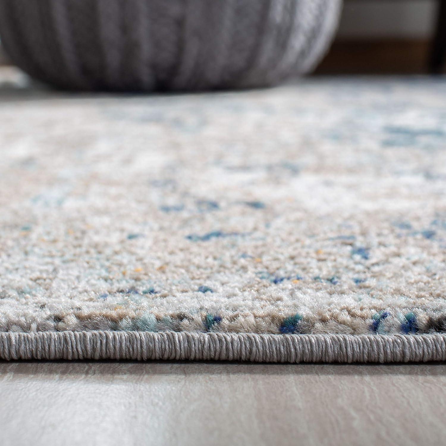 image:imageSAFAVIEH Area Rug 8x10 Madison Collection Large Grey amp Pink Modern Abstract Design NonShedding amp Easy Cleaning Ideal for Living Room Bedroom Office Dining Space MAD460AGreyBlue
