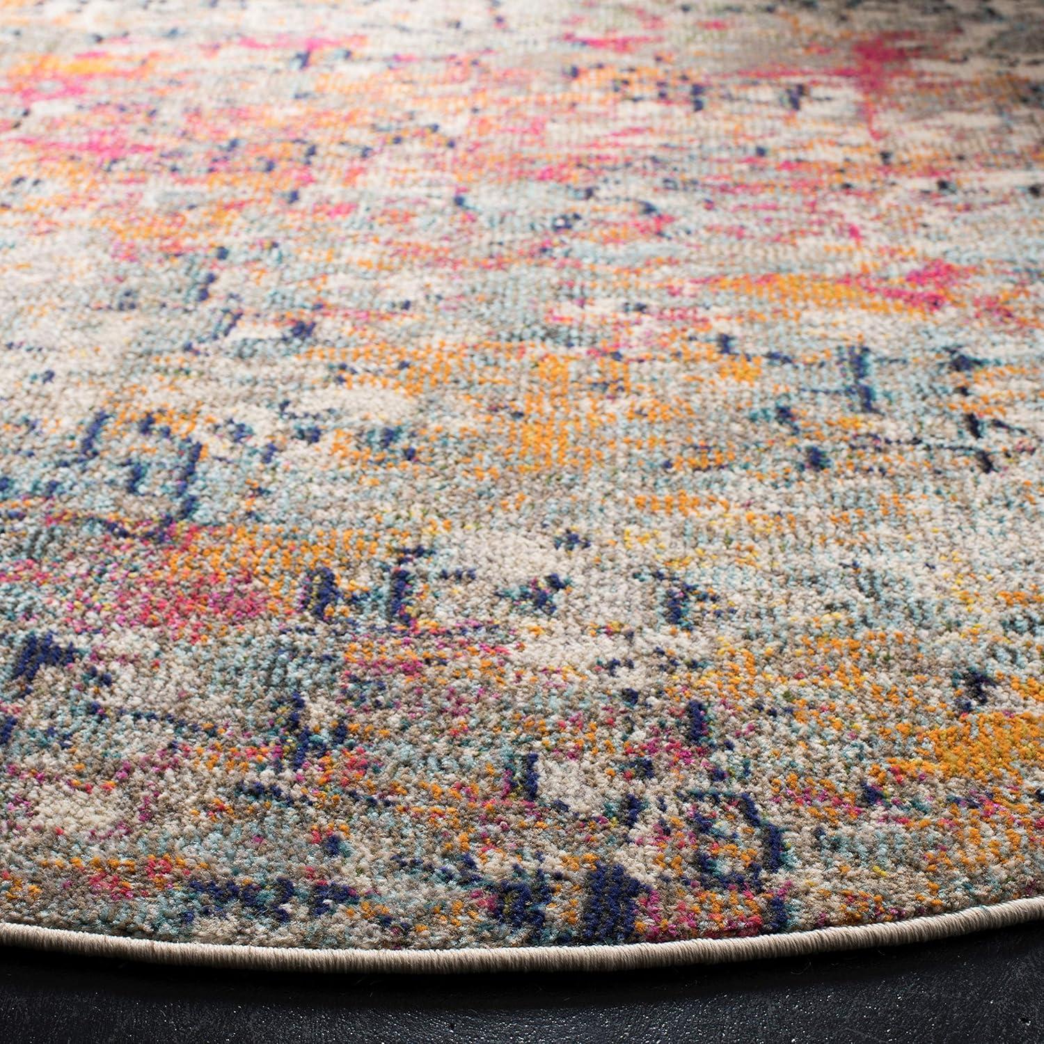 image:imageSAFAVIEH Area Rug 8x10 Madison Collection Large Grey amp Pink Modern Abstract Design NonShedding amp Easy Cleaning Ideal for Living Room Bedroom Office Dining Space MAD460AGreyPink
