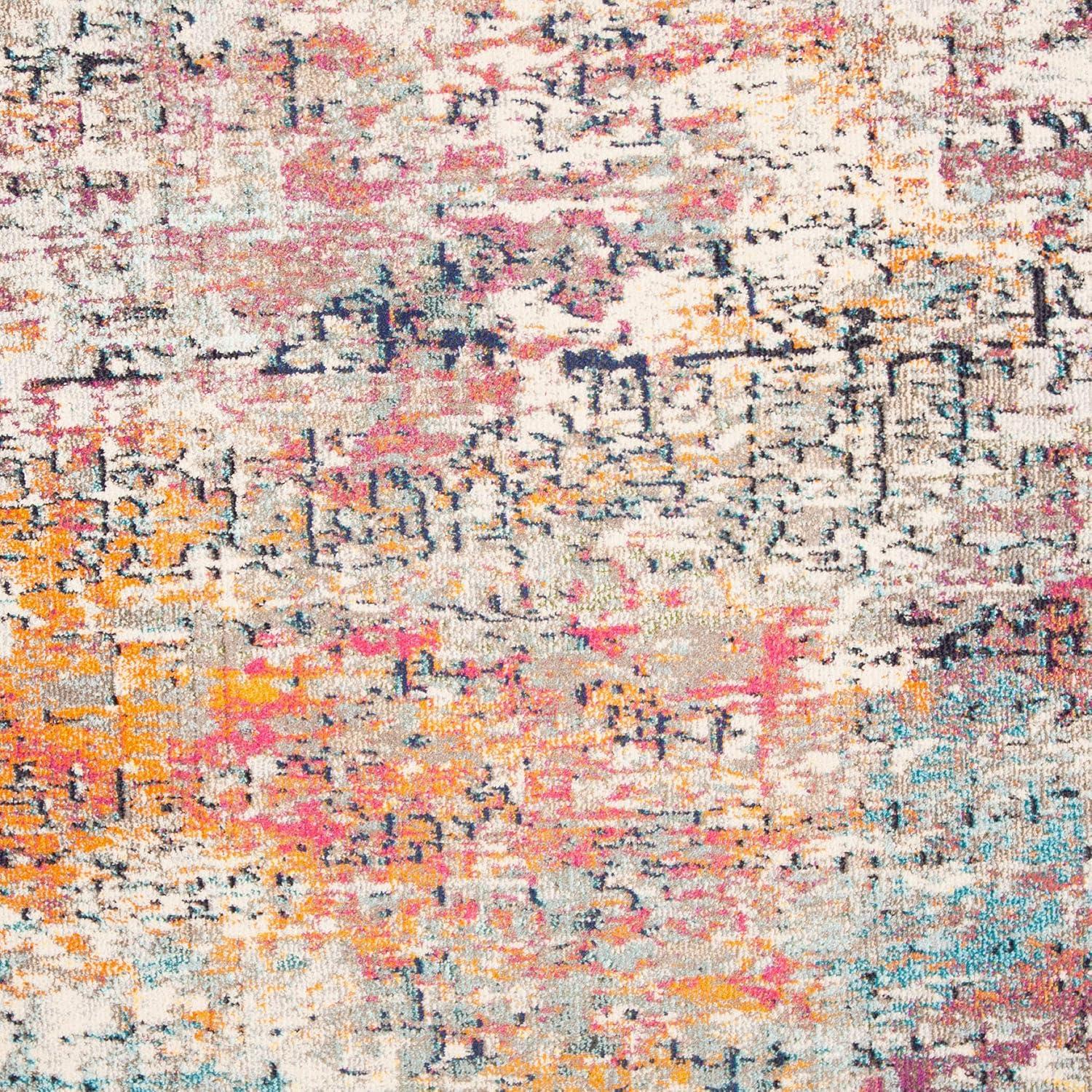 image:imageSAFAVIEH Area Rug 8x10 Madison Collection Large Grey amp Pink Modern Abstract Design NonShedding amp Easy Cleaning Ideal for Living Room Bedroom Office Dining Space MAD460AGreyPink