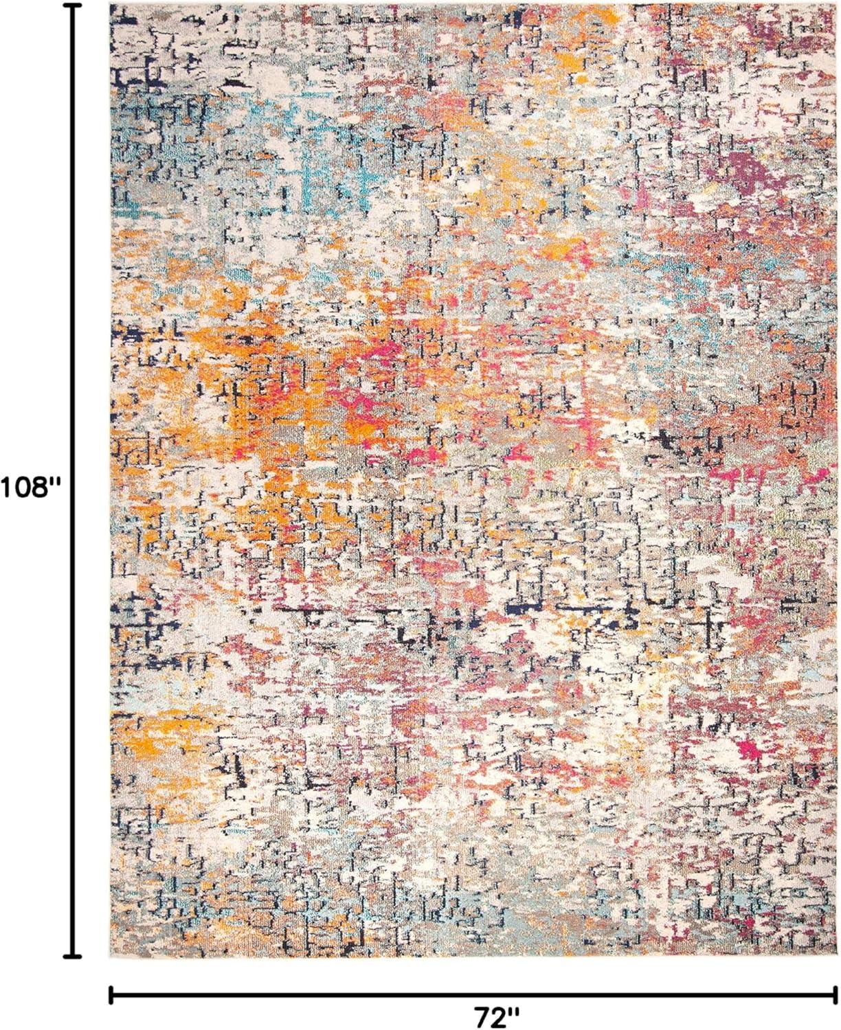 image:imageSAFAVIEH Area Rug 8x10 Madison Collection Large Grey amp Pink Modern Abstract Design NonShedding amp Easy Cleaning Ideal for Living Room Bedroom Office Dining Space MAD460AGreyPink