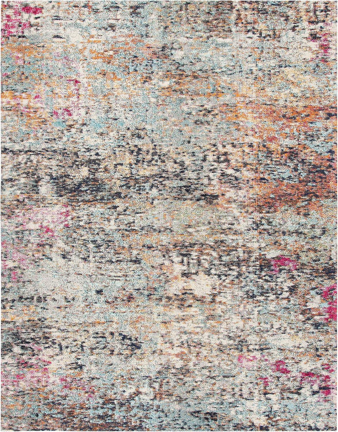 image:imageSAFAVIEH Area Rug 8x10 Madison Collection Large Grey amp Pink Modern Abstract Design NonShedding amp Easy Cleaning Ideal for Living Room Bedroom Office Dining Space MAD460ABlackGold