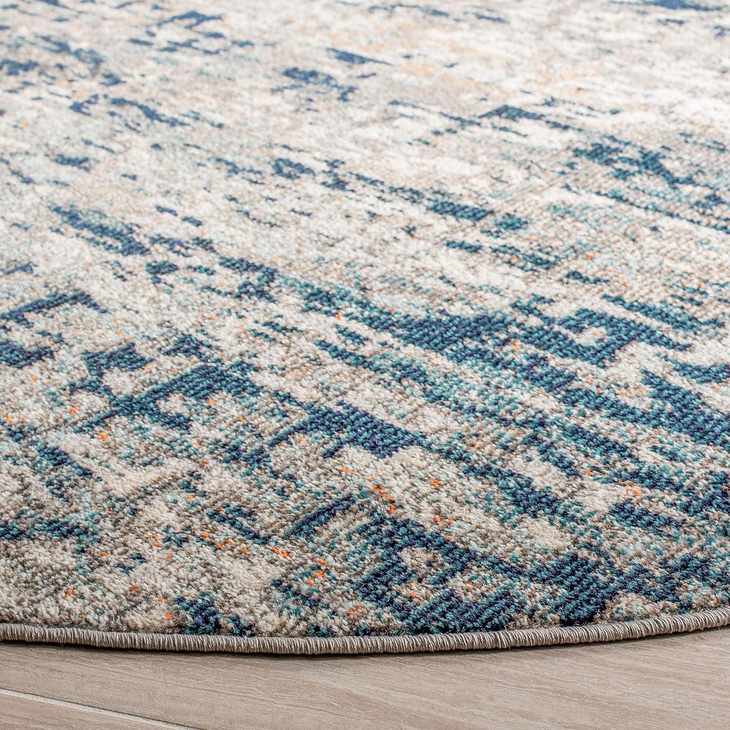image:imageSAFAVIEH Area Rug 8x10 Madison Collection Large Grey amp Pink Modern Abstract Design NonShedding amp Easy Cleaning Ideal for Living Room Bedroom Office Dining Space MAD460AGreyBlue